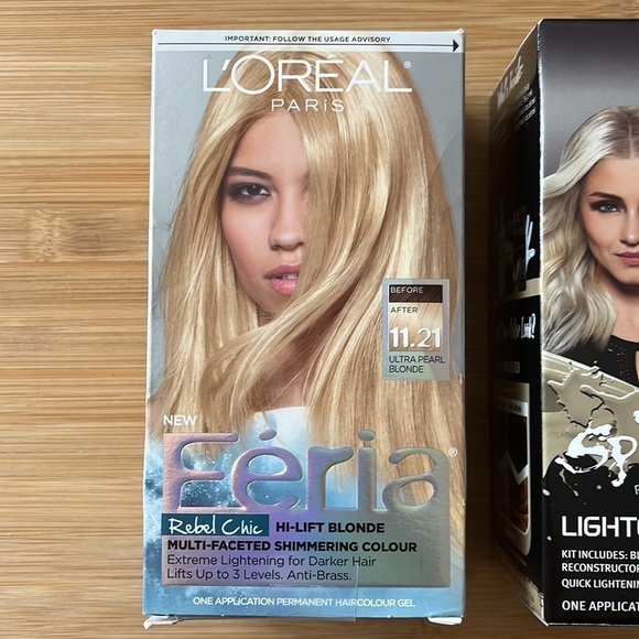 Brand New Set of 2 Blonde Hair Dye Hi-Lift Ultra Lightening Bleach Féria Splat - Picture 2 of 9